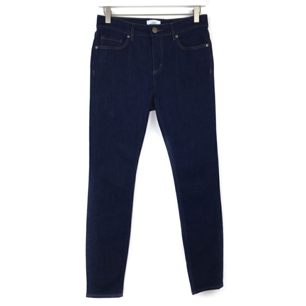LOFT Outlet Blue Dark Wash Skinny Denim Jeans 4